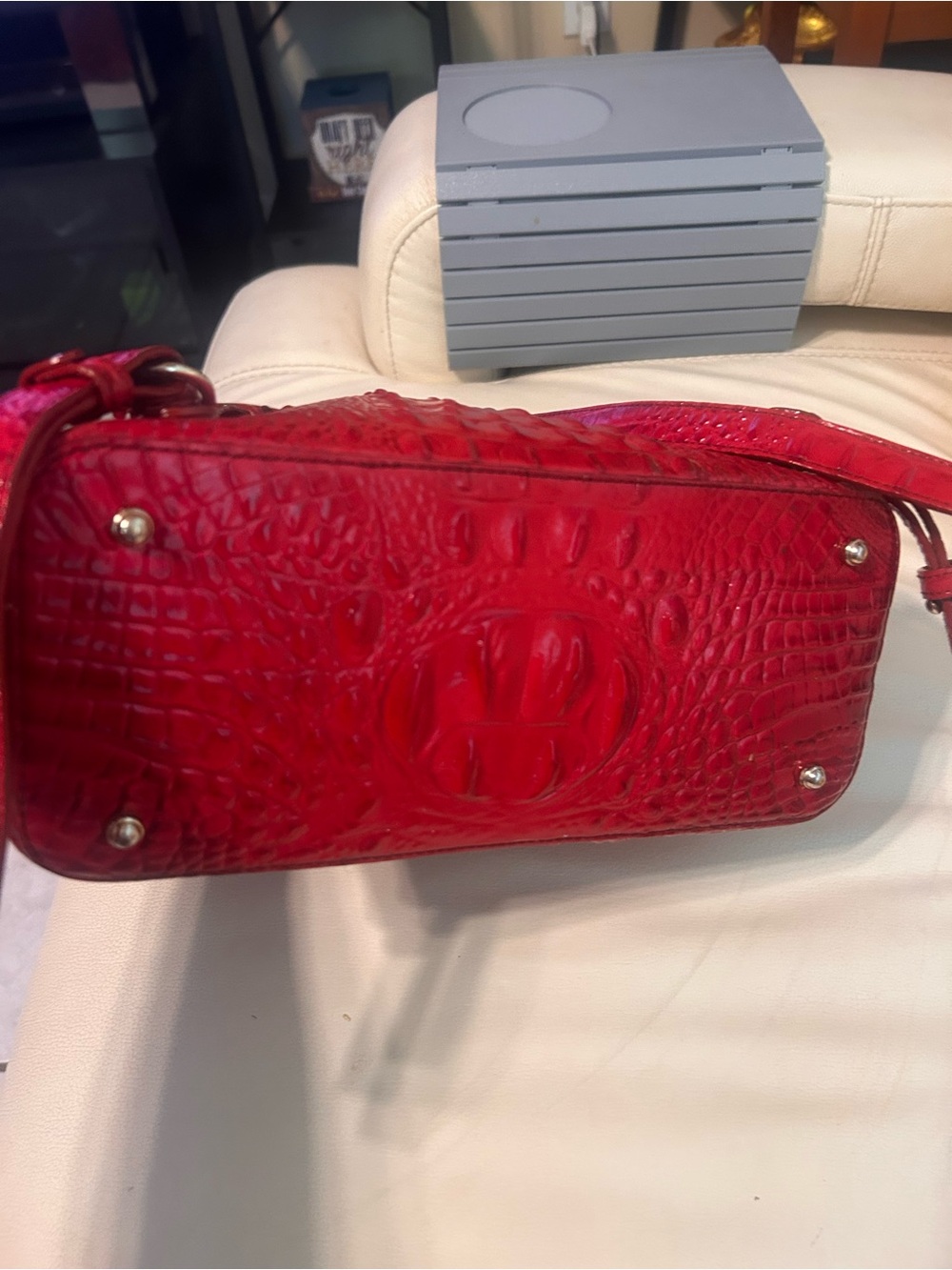 Brahmin Red Croc-Embossed Mini Backpack - Picture 4 of 5
